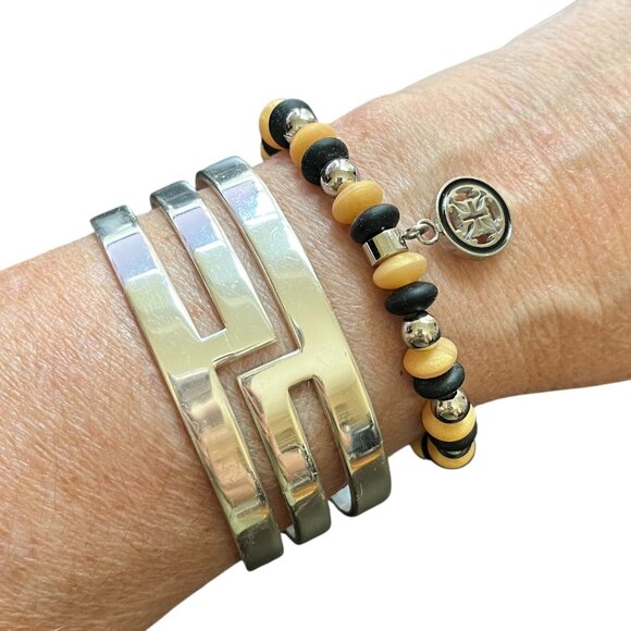 Rustic Cuff Silicone Stretchy and Cuff Bracelet Set - Picture 1 of 4
